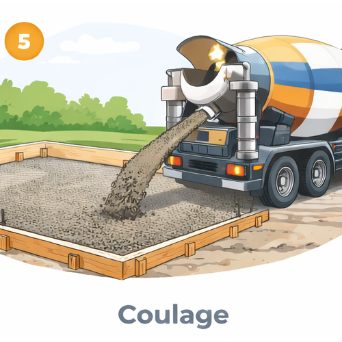 Étape 5 - Coulage du béton par toupie